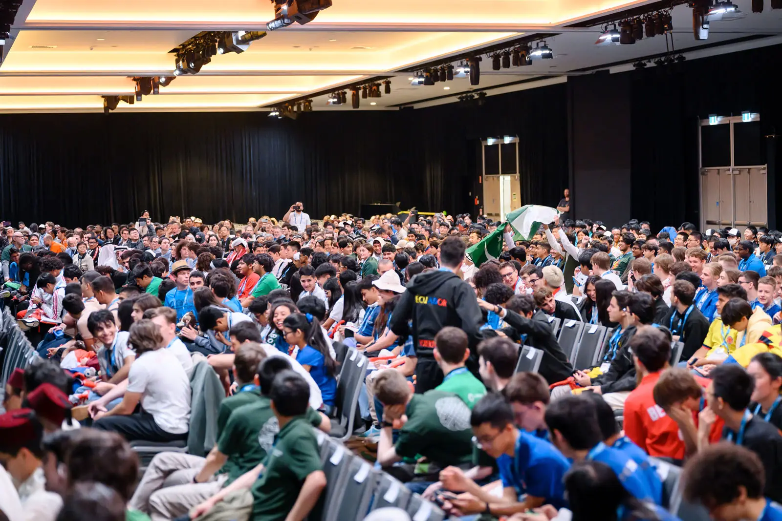 Participants from many countries gathered in the IMO 2025 hall.